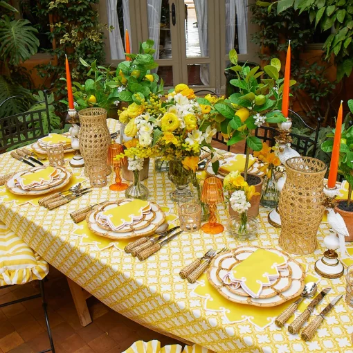 Cushions<Mrs. Alice Frilled Yellow Stripe Seat Pad Cushion