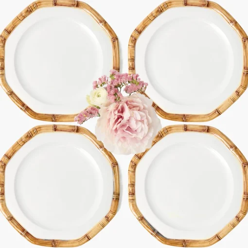 Dinner Plates | Crockery Sets<Mrs. Alice Geometric Bamboo Dinner Plate (Set of 4)