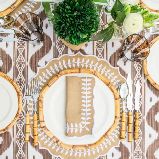 Dinner Plates | Crockery Sets<Mrs. Alice Geometric Bamboo Dinner Plate (Set of 4)