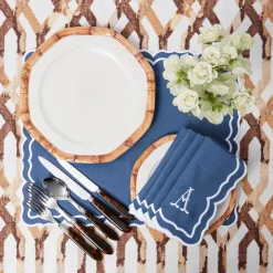 Dinner Plates | Crockery Sets<Mrs. Alice Geometric Bamboo Dinner Plate (Set of 4)