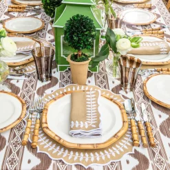 Dinner Plates | Crockery Sets<Mrs. Alice Geometric Bamboo Dinner Plate (Set of 4)