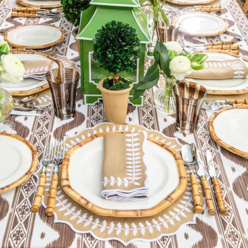 Dinner Plates | Crockery Sets<Mrs. Alice Geometric Bamboo Dinner Plate (Set of 4)
