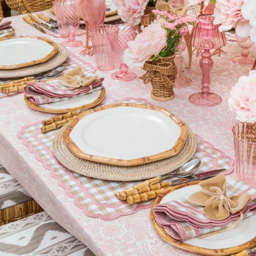 Dinner Plates | Crockery Sets<Mrs. Alice Geometric Bamboo Dinner Plate (Set of 4)