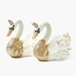 Christmas Decorations<Mrs. Alice Giselle Glitter Swan (Pair)
