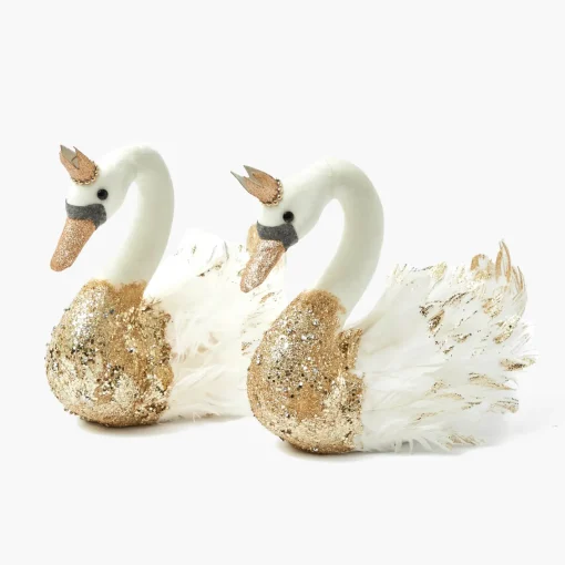Christmas Decorations<Mrs. Alice Giselle Glitter Swan (Pair)