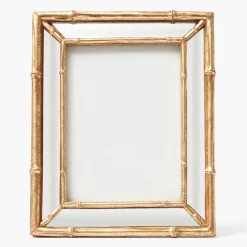 For Her | For The Millenial<Mrs. Alice Gold Bamboo Mirror Photo Frame - 5"x 7"