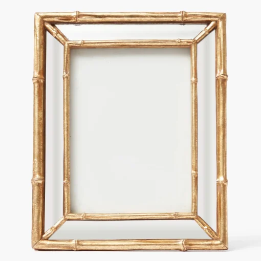 For Her | For The Millenial<Mrs. Alice Gold Bamboo Mirror Photo Frame - 5"x 7"