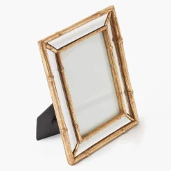 For Her | For The Millenial<Mrs. Alice Gold Bamboo Mirror Photo Frame - 5"x 7"