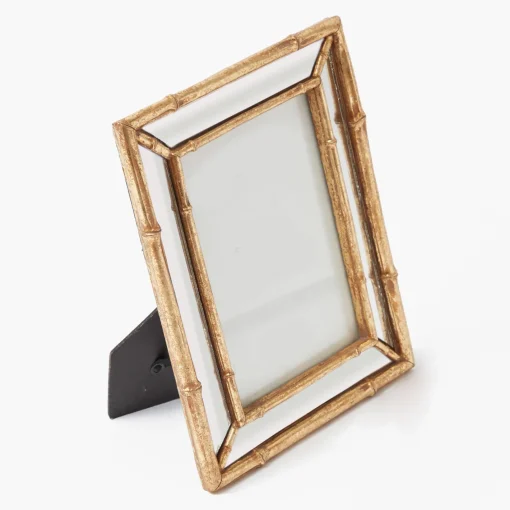 For Her | For The Millenial<Mrs. Alice Gold Bamboo Mirror Photo Frame - 5"x 7"