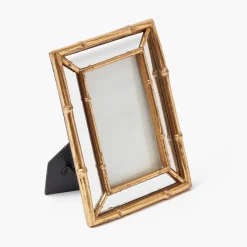 For Her | For The Millenial<Mrs. Alice Gold Bamboo Mirror Photo Frame - 4"x6"