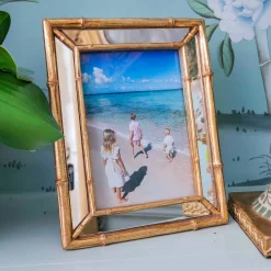 For Her | For The Millenial<Mrs. Alice Gold Bamboo Mirror Photo Frame - 5"x 7"