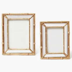 For Her | For The Millenial<Mrs. Alice Gold Bamboo Mirror Photo Frame - 5"x 7"