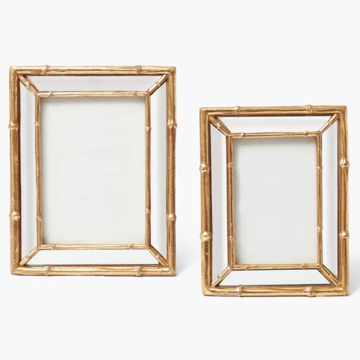 For Her | For The Millenial<Mrs. Alice Gold Bamboo Mirror Photo Frame - 5"x 7"