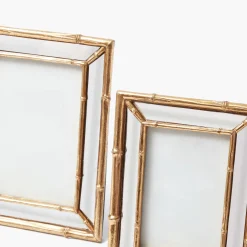 For Her | For The Millenial<Mrs. Alice Gold Bamboo Mirror Photo Frame - 5"x 7"
