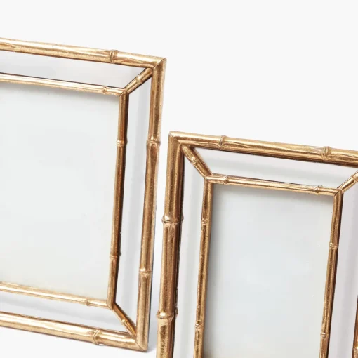 For Her | For The Millenial<Mrs. Alice Gold Bamboo Mirror Photo Frame - 5"x 7"
