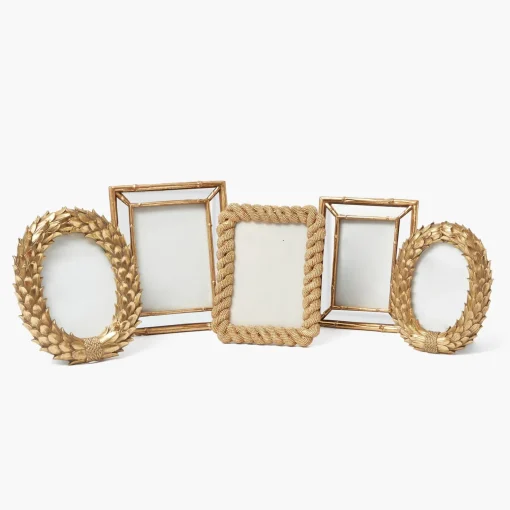 For Her | For The Millenial<Mrs. Alice Gold Bamboo Mirror Photo Frame - 5"x 7"