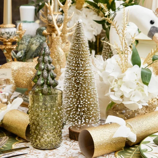 Christmas Decorations<Mrs. Alice Gold Glitter Trees (Set of 3)