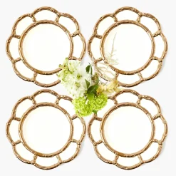 Starter Plates<Mrs. Alice Gold Petal Bamboo Ceramic Starter Plate