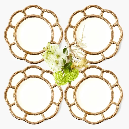 Starter Plates<Mrs. Alice Gold Petal Bamboo Ceramic Starter Plate