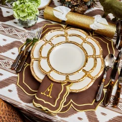 Starter Plates<Mrs. Alice Gold Petal Bamboo Ceramic Starter Plate