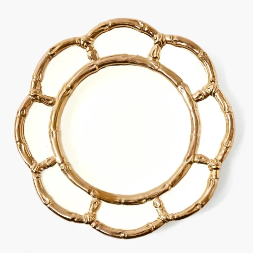 Starter Plates<Mrs. Alice Gold Petal Bamboo Ceramic Starter Plate