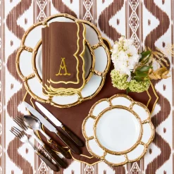 Crockery Sets<Mrs. Alice Gold Petal Bamboo Dinner & Starter Plates (Set of 8)