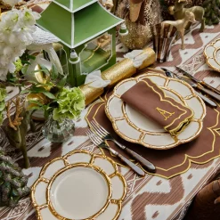 Starter Plates | Crockery Sets<Mrs. Alice Gold Petal Bamboo Starter Plates (Set of 4)