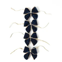 Napkin Rings & Bows<Mrs. Alice Gold Trimmed Navy Velvet Bows (Set of 4)