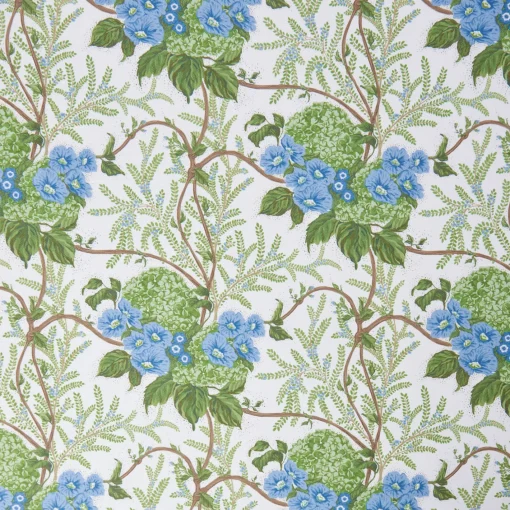 Serena Fresson Fabrics<Mrs. Alice Green & Blue Lady Isabella's Garden Fabric