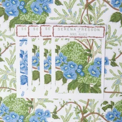 Serena Fresson Fabrics<Mrs. Alice Green & Blue Lady Isabella's Garden Fabric