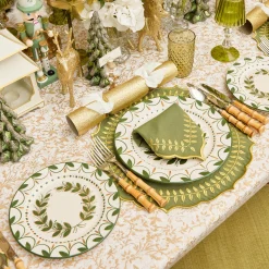 Placemats<Mrs. Alice Green & Gold Laurel Placemats (Set of 4)