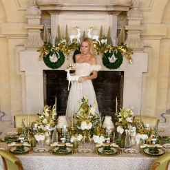Placemats<Mrs. Alice Green & Gold Laurel Placemats (Set of 4)