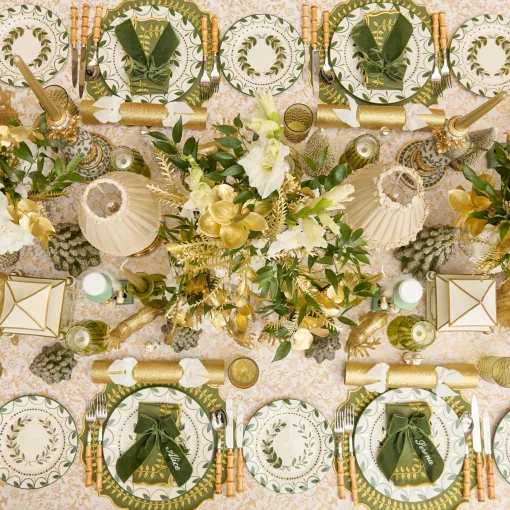 Placemats<Mrs. Alice Green & Gold Laurel Placemats (Set of 4)