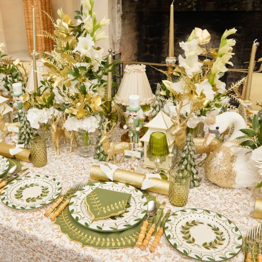Placemats<Mrs. Alice Green & Gold Laurel Placemats (Set of 4)