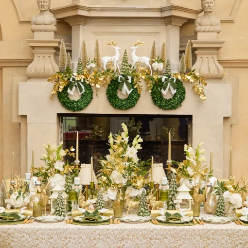 Placemats<Mrs. Alice Green & Gold Laurel Placemats (Set of 4)