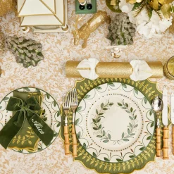 Placemats<Mrs. Alice Green & Gold Laurel Placemats (Set of 4)