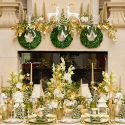 Placemats<Mrs. Alice Green & Gold Laurel Placemats (Set of 4)
