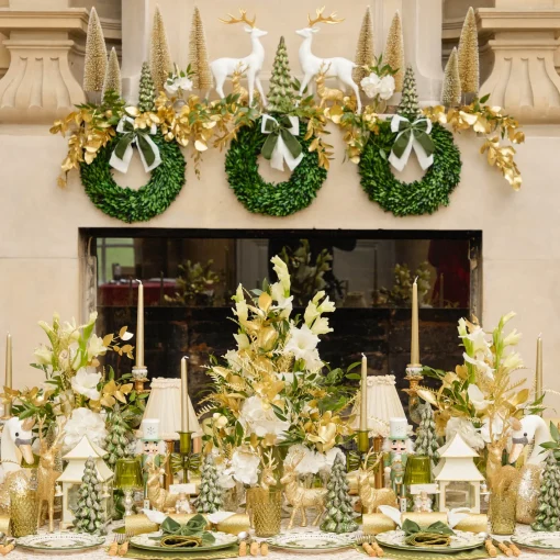 Placemats<Mrs. Alice Green & Gold Laurel Placemats (Set of 4)