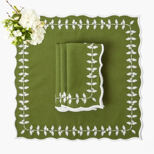 Napkins | For The Chalet<Mrs. Alice Green Bow Laurel Napkins (Set of 4)