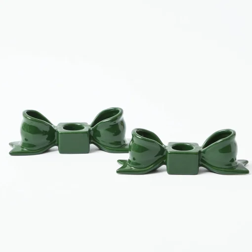 Candle Holders<Mrs. Alice Green Ceramic Bow Candleholder (Pair)