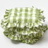 Cushions<Mrs. Alice Green Gingham Ruffle Seat Pad Cushions (Set of 4)