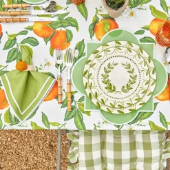 Cushions<Mrs. Alice Green Gingham Ruffle Seat Pad Cushions (Set of 4)