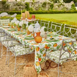 Cushions<Mrs. Alice Green Gingham Ruffle Seat Pad Cushions (Set of 4)