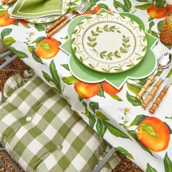 Cushions<Mrs. Alice Green Gingham Ruffle Seat Pad Cushions (Set of 4)
