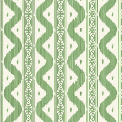 Serena Fresson Wallpapers<Mrs. Alice Green Ikat Stripe Wallpaper