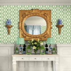 Serena Fresson Wallpapers<Mrs. Alice Green Ikat Stripe Wallpaper
