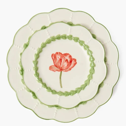 Summer Crockery | Crockery Sets<Mrs. Alice Green Laurel Tulip Dinner & Starter Plates (Set of 8)