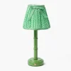 Rechargeable Table Lamps | For The Millenial<Mrs. Alice Green Leonora Lacquer Rechargeable Lamp with Green Lotus Bow Shade (18cm)