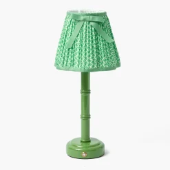 Rechargeable Table Lamps | For The Millenial<Mrs. Alice Green Leonora Lacquer Rechargeable Lamp with Green Lotus Bow Shade (18cm)