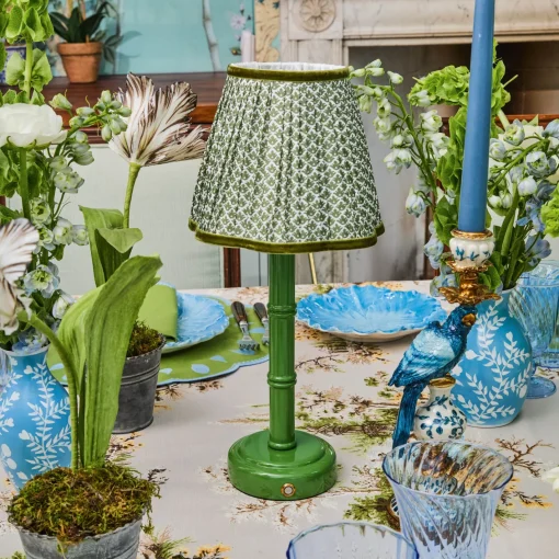 Rechargeable Table Lamps<Mrs. Alice Green Leonora Lacquer Rechargeable Lamp with Olive Lotus Shade (18cm)